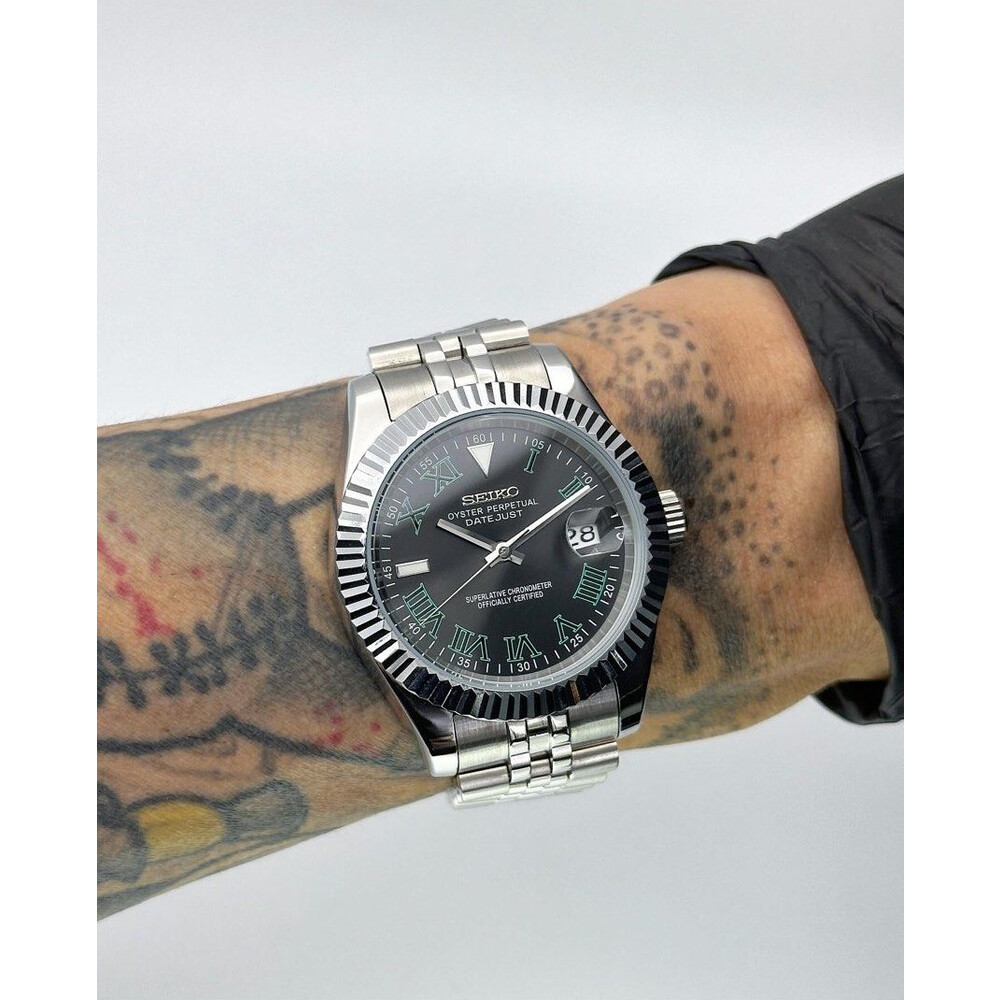 Custom Seiko Mod • Black Wimbledon DateJust • 41mm